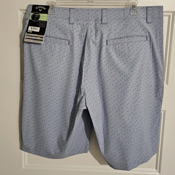 New Callaway Men's Blue Patterned Golf Shorts - sz 36 - Picture 4 of 5